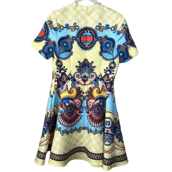 Comino Couture London Lemon Check Abstract Dress Size 8 - Picture 5 of 16